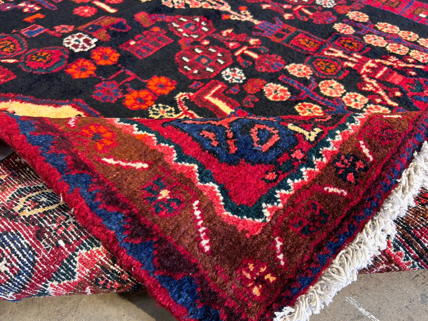 5'6" x 9'1'' Hand-Knotted 100% Lamb Wool Pile Nahavande Area Rug - Carpet