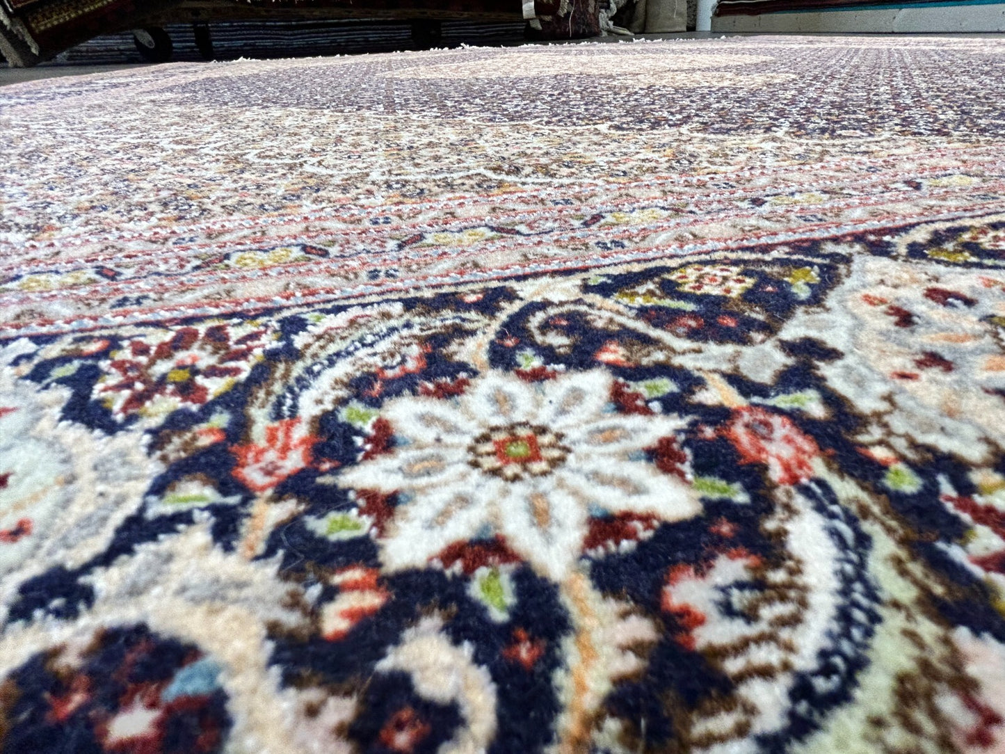 6'7"x9'9" Fine Hand-Knotted Wool & Silk Blend Tabrize Mahi Carpet - Area Rug