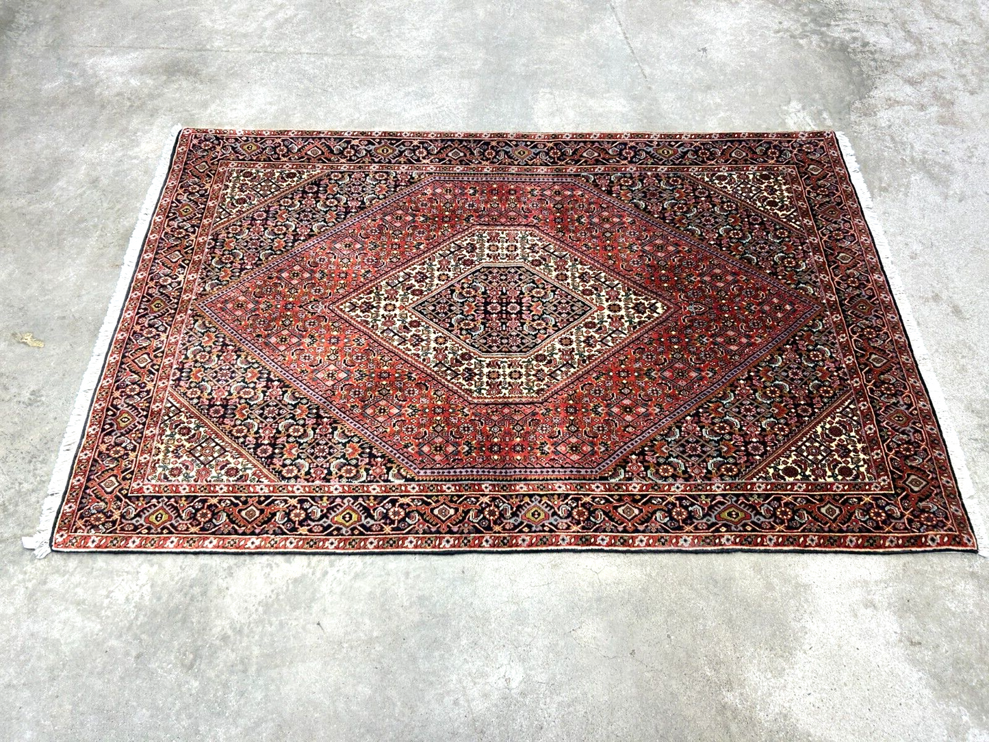 3'8"x5'8" Hand-Knotted 100% Wool Bidjare Carpet - Area Rug