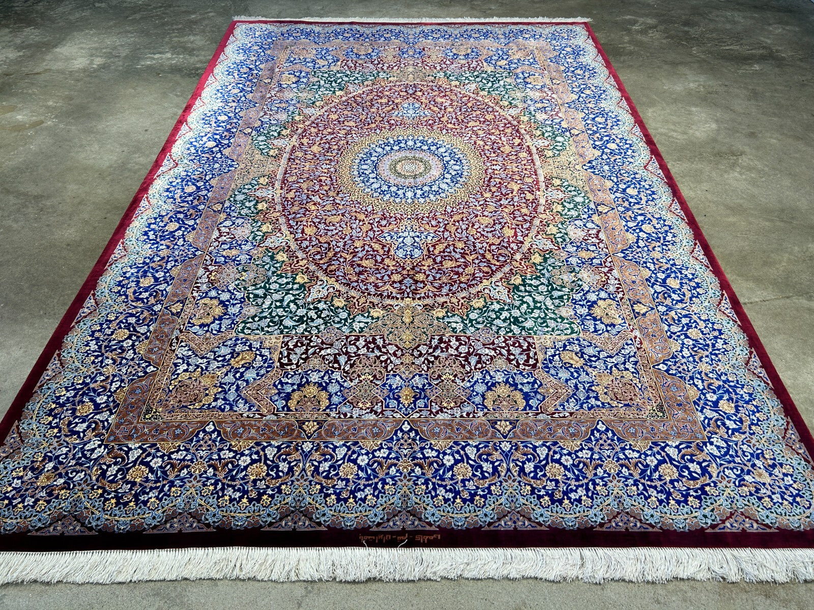 6'6"x10' Exquisite Extra-Fine Hand-Knotted 100% Silk Qume Carpet - Area Rug