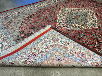 6'5"x9'5" Exquisite Hand-Knotted 100% Silk Qume Rug