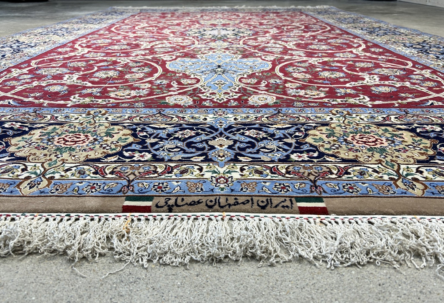 6'10"x10'4"Extra Fine Hand-Knotted Wool & Silk Isfahane Rug - Area Carpet