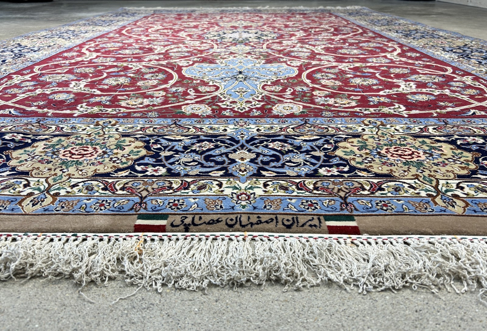 6'10"x10'4"Extra Fine Hand-Knotted Wool & Silk Isfahane Rug - Area Carpet