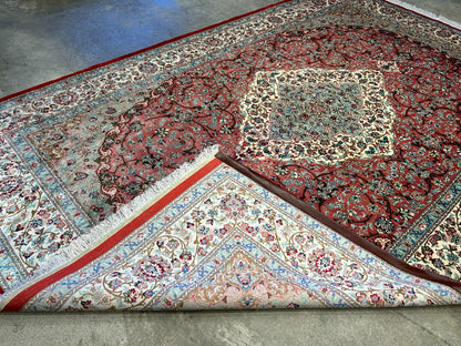6'5"x9'5" Exquisite Hand-Knotted 100% Silk Qume Rug