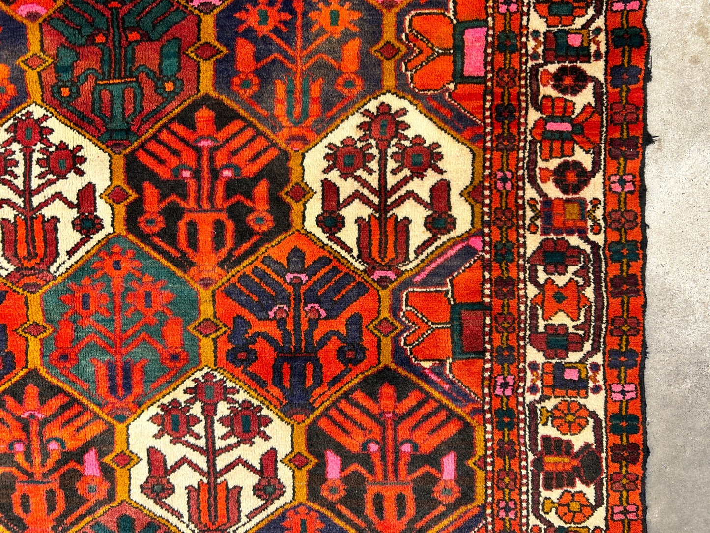 6'9"x9'9" Hand-Knotted 100% Lamb Wool Bakhtiarie Carpet - Area Rug