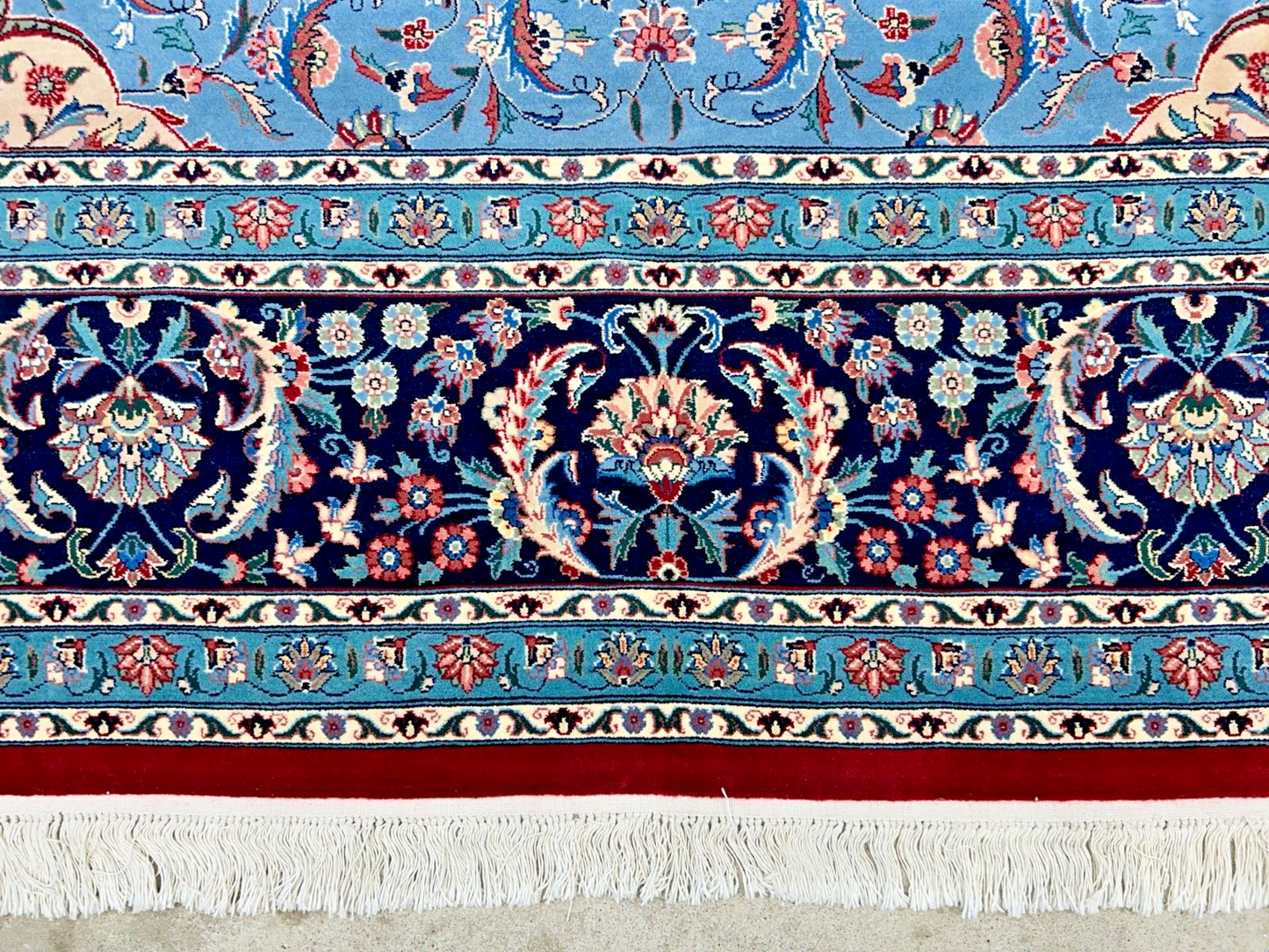 9'1" x 11'11" Very Fine Hand-Knotted 100% Wool Carpet - Tabrize Design Area Rug