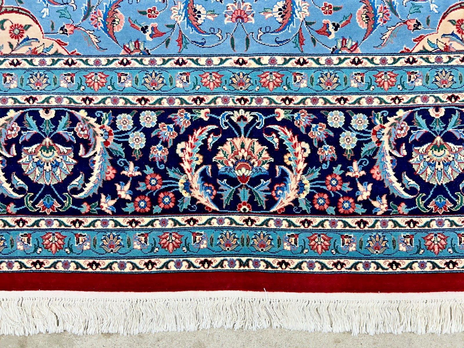 9'1" x 11'11" Very Fine Hand-Knotted 100% Wool Carpet - Tabrize Design Area Rug