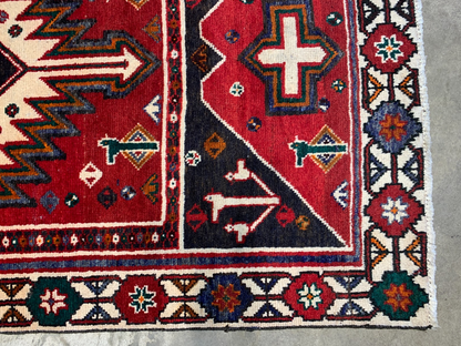 4'0" x 7'1" Hand-Knotted 100% Wool Pile Nahavande Area Rug - Carpet