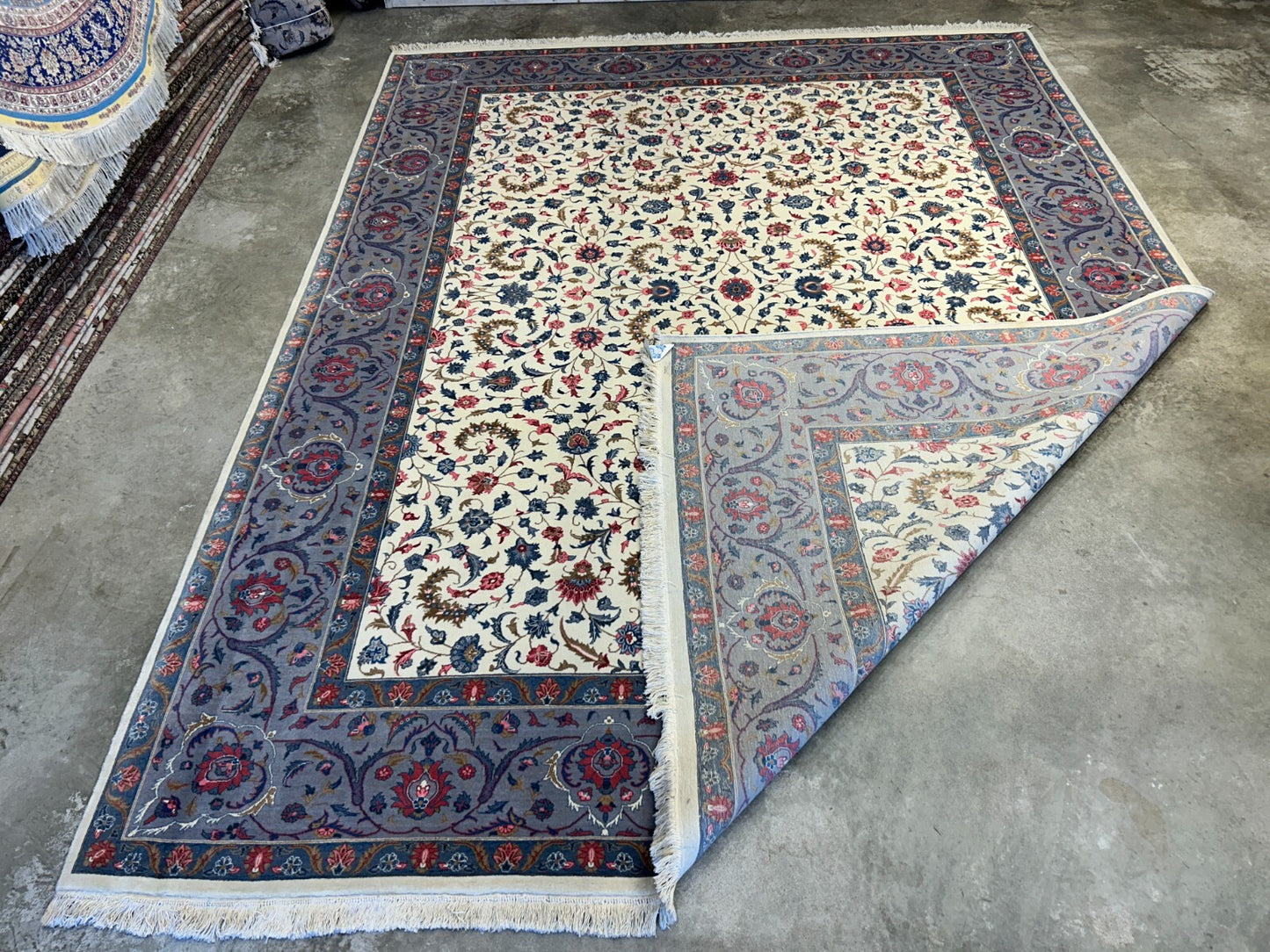 9'2"x12'1" Hand-Knotted 100% Wool Pile Oriental Rug