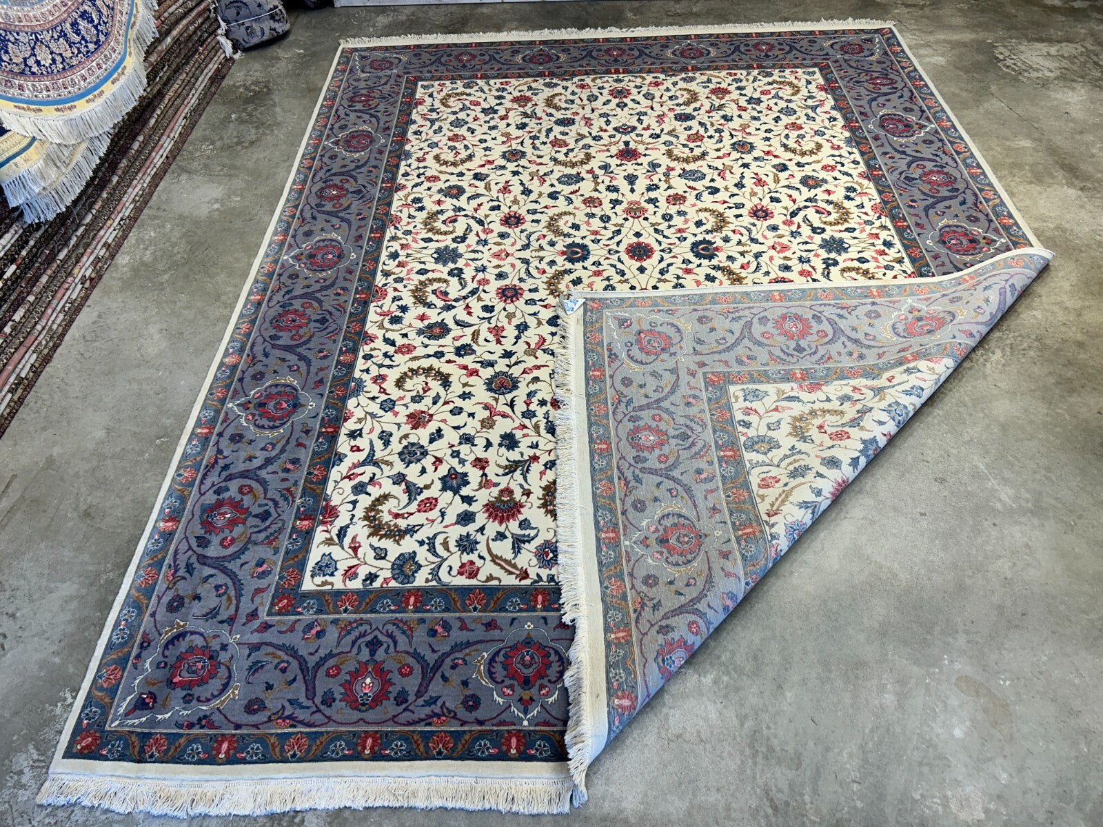 9'2"x12'1" Hand-Knotted 100% Wool Pile Oriental Rug