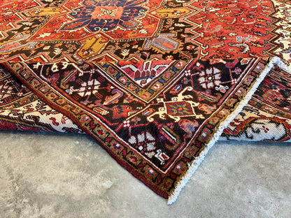 8'3"x11'5" Hand-Knotted 100% Wool Pile Herize Rug