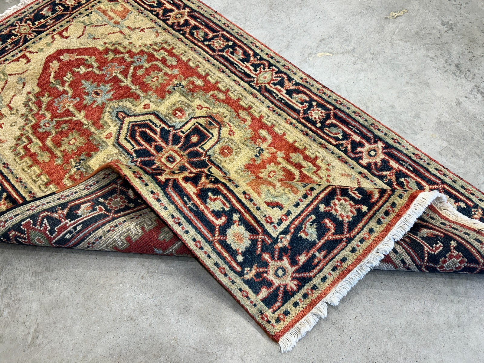 3’x5’ Hand-Knotted 100% Wool Indoserapi Area Rug - Carpet