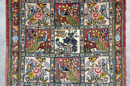 3'5"x5'2" Hand-Knotted 100% Lamb Wool Bakhtiarie Carpet - Area Rug