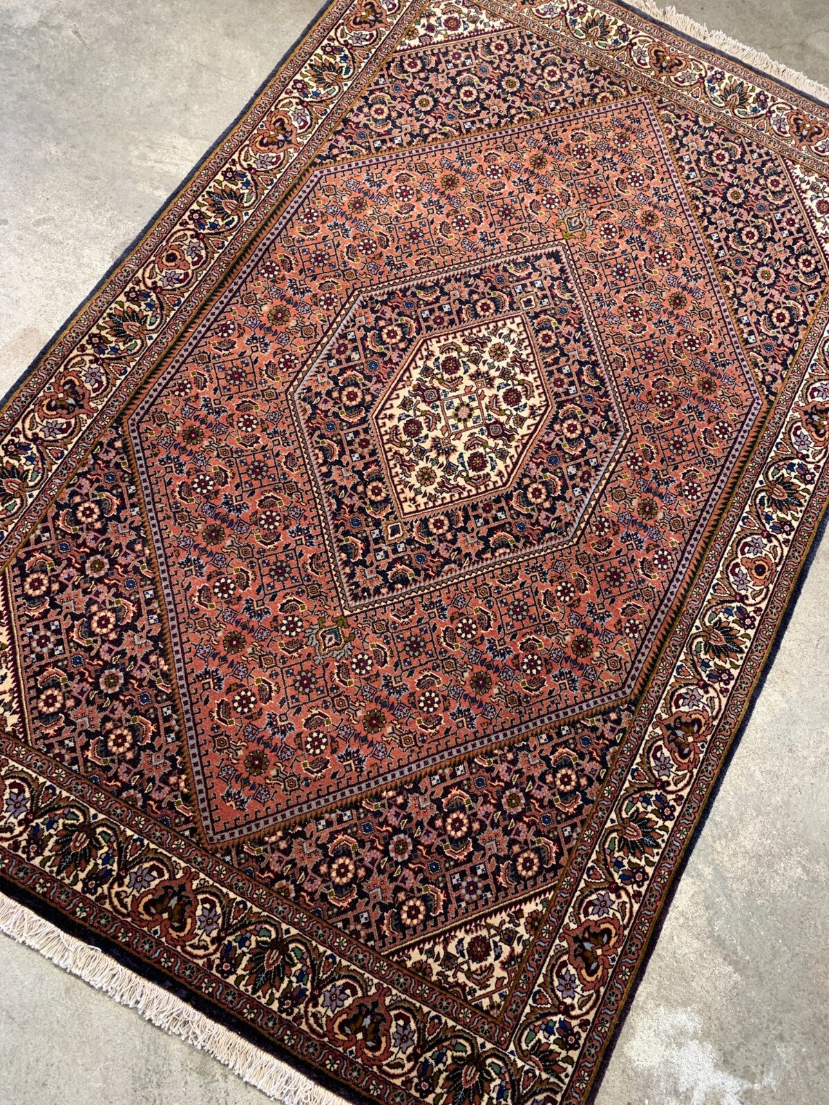 3'7"x5'7" Hand-Knotted 100% Wool Pile Bijare Carpet - Area Rug