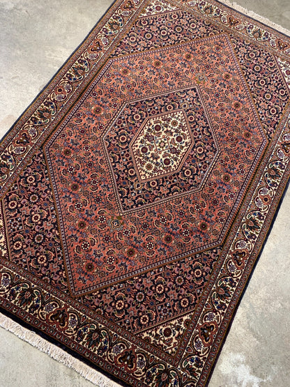 3'7"x5'7" Hand-Knotted 100% Wool Pile Bijare Carpet - Area Rug