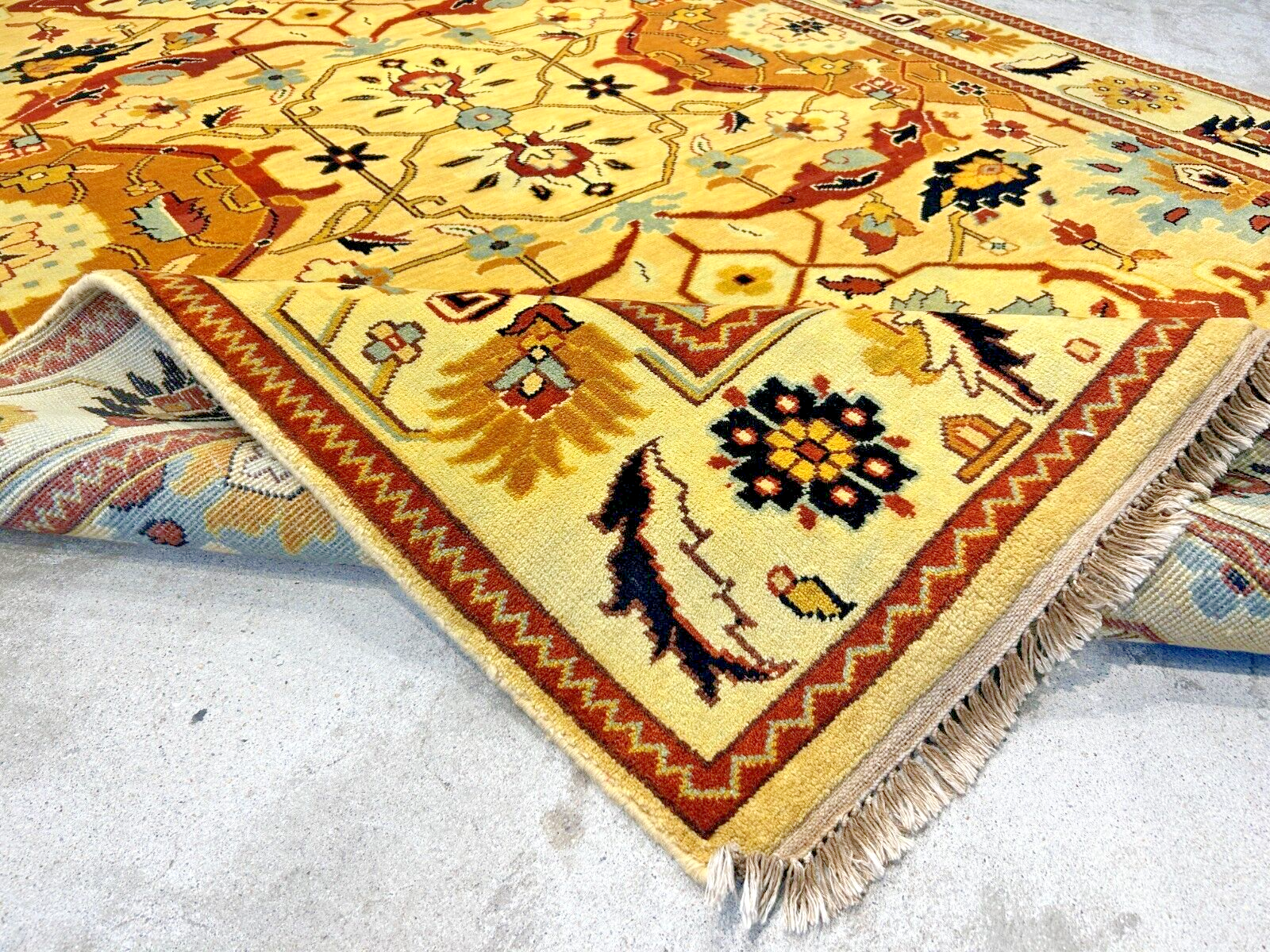 6'2"x9'0" Hand-Knotted 100% Wool Pile Indian Bakhsayeshe Carpet - Area Rug