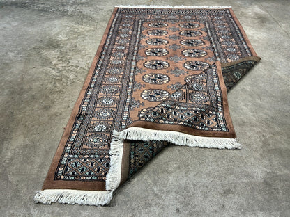 3'1"x5' Hand-Knotted 100% Wool Pile Bokhara Rug