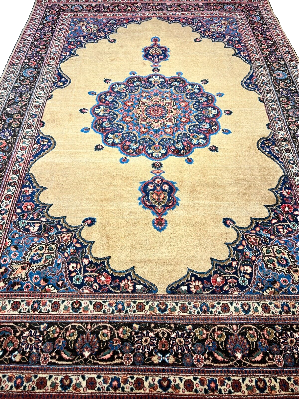6'11"x10'3" Antique Hand-Knotted Wool Oriental Mood Rug - Area Carpet