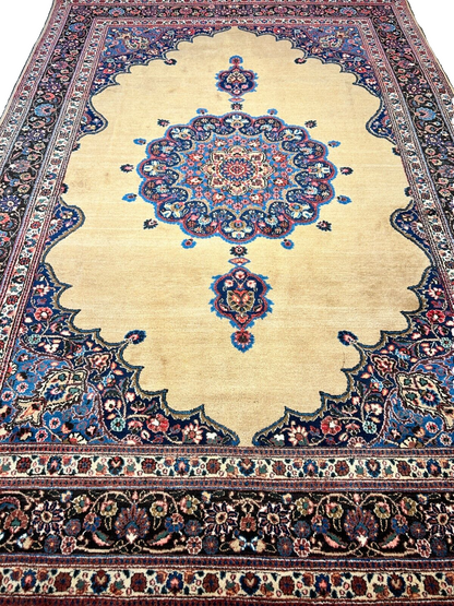 6'11"x10'3" Antique Hand-Knotted Wool Oriental Mood Rug - Area Carpet