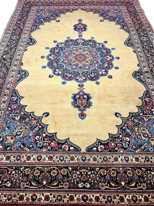6'11"x10'3" Antique Hand-Knotted Wool Oriental Mood Rug - Area Carpet