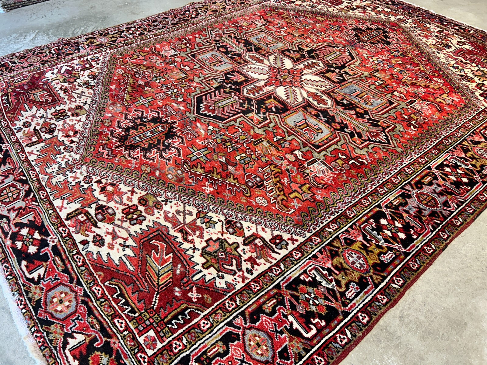 9'x11'5" Hand-Knotted 100% Wool Pile Herize Rug