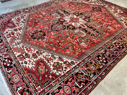 9'x11'5" Hand-Knotted 100% Wool Pile Herize Rug