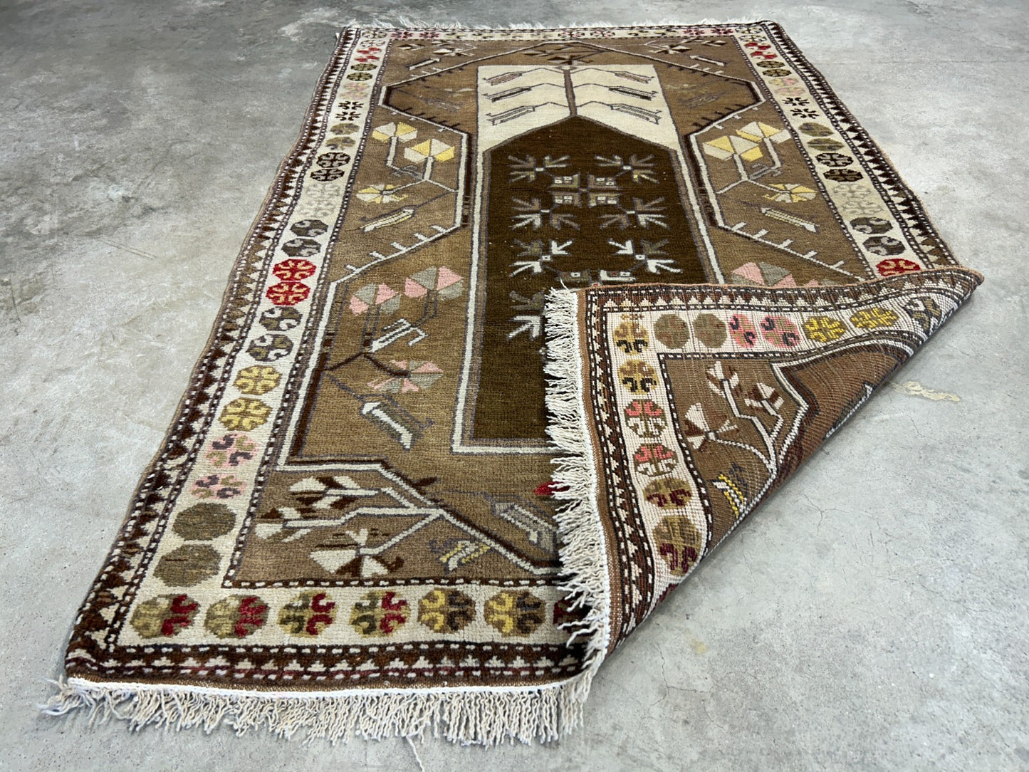 3'5"x5'3" Hand-Knotted 100% Wool Pile Kazak Area Rug - Carpet
