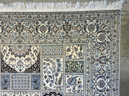 6'9"x10'2" Extra Fine Hand-Knotted Wool & Silk Habibian Naine Rug - Area Carpet