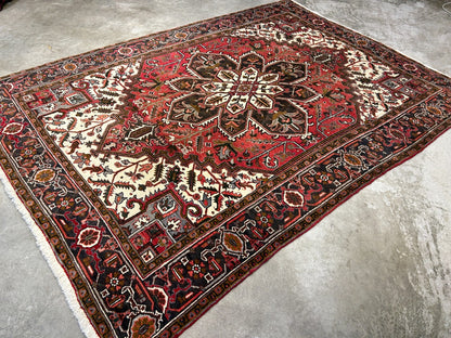 6'7"x9'5" Hand-Knotted 100% Wool Herize Carpet - Area Rug