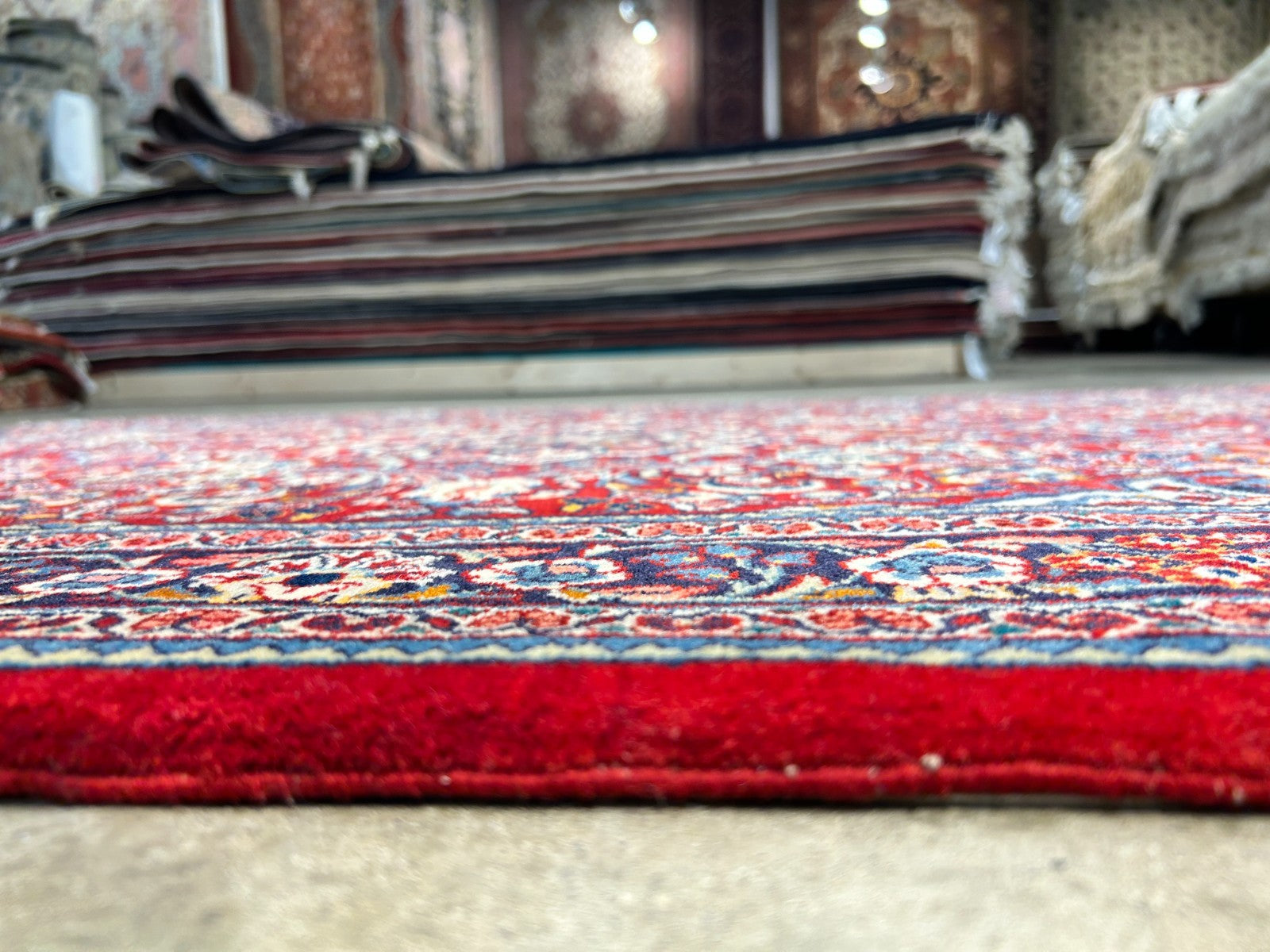 3'5"x5'2" Hand-Knotted 100% Wool Pile Sarouke Rug