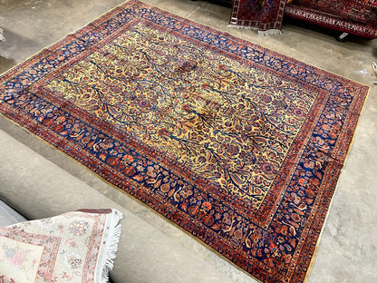 8'8"x11'9" Collector Antique 100% Wool Pile Sarouke Rug