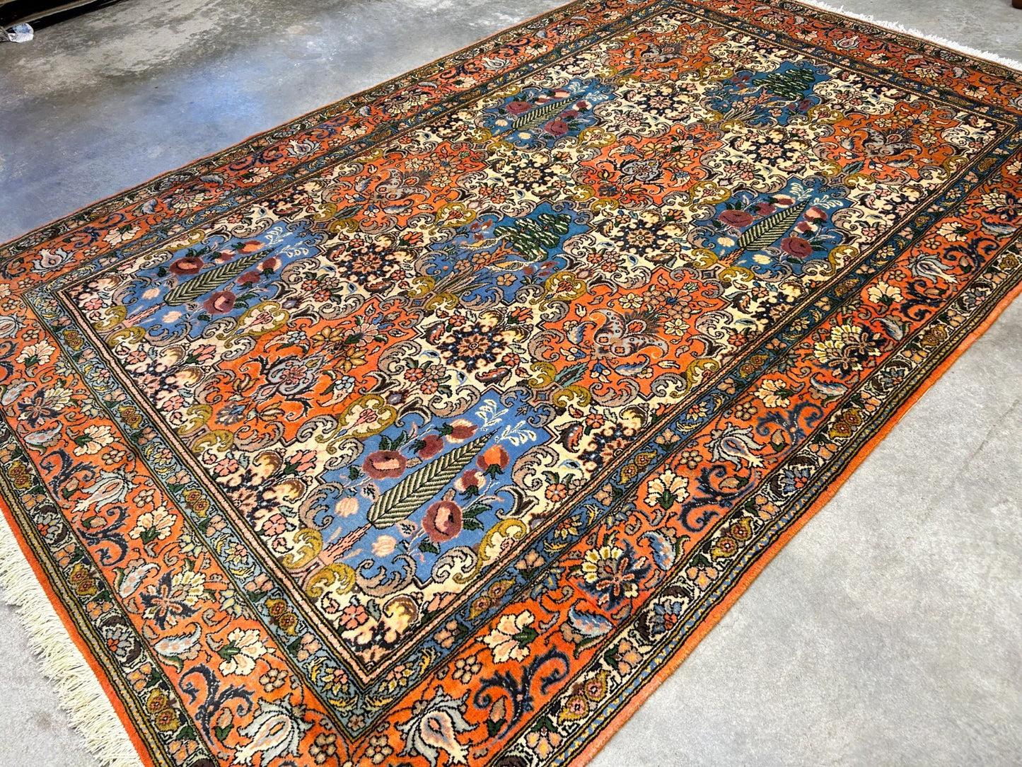 6'7"x10'5" Hand-Knotted 100% Lamb Wool Bakhtiarie Carpet - Area Rug