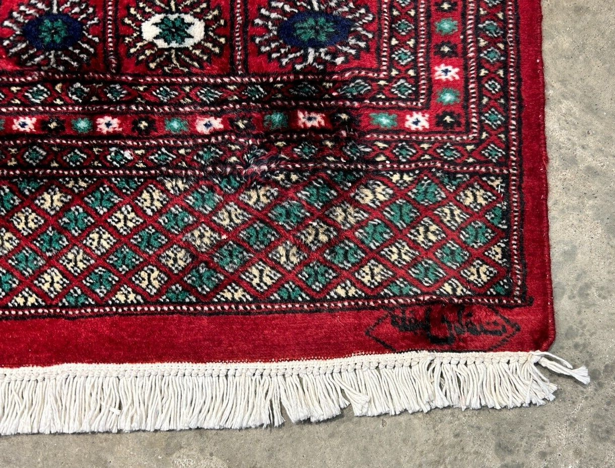 6'1" x 8'10" Hand-Knotted 100% Wool Pile Bokhara Area Rug - Handmade Carpet