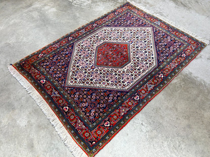 3'9"x5'5" Hand-Knotted 100% Wool Pile Bijare Rug