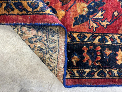 4'10"x6'6" Antique Hand-Knotted 100% Wool Pile Sarouke Area Rug - Carpet