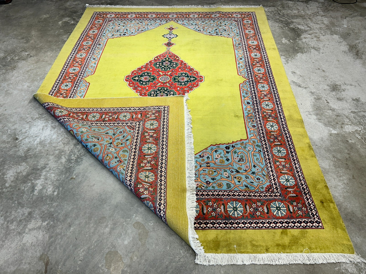 8'2"x11'3" One-of-a-Kind Hand-Knotted 100% Wool Pile Tabrize Carpet - Area Rug