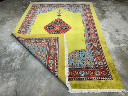 8'2"x11'3" One-of-a-Kind Hand-Knotted 100% Wool Pile Tabrize Carpet - Area Rug