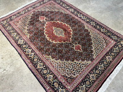 3'4"x4'8" Hand-Knotted 100% Wool Pile Tabrize Mahi Rug