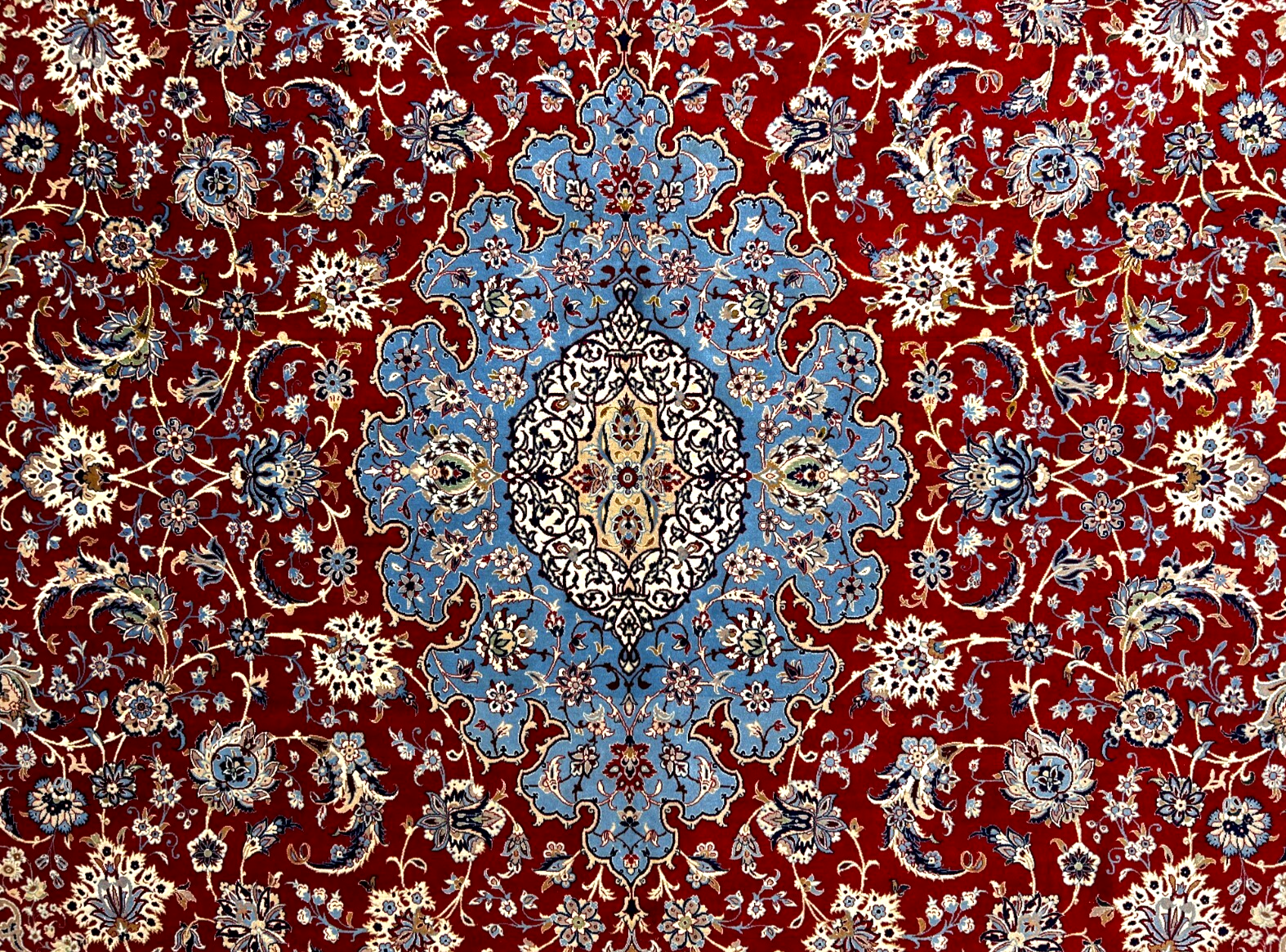 8'10"x12'4" Extra Fine Hand-Knotted Wool & Silk Isfahane Zolfaghari Rug