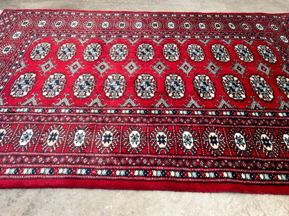 3'x5' Hand-Knotted 100% Wool Pile Bokhara Rug