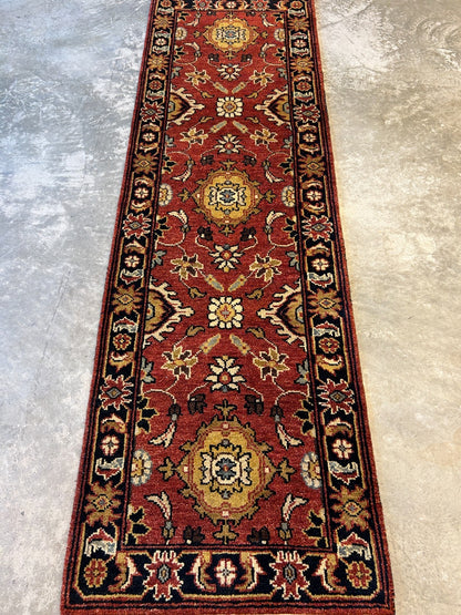 2'6"x8'1" Hand-Knotted 100% Wool Pile Runner Rug - Carpet