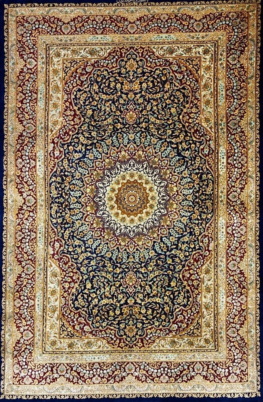 3'3"x5' Exquisite Extra-Fine Hand-Knotted 100% Silk Qume Area Rug - Carpet