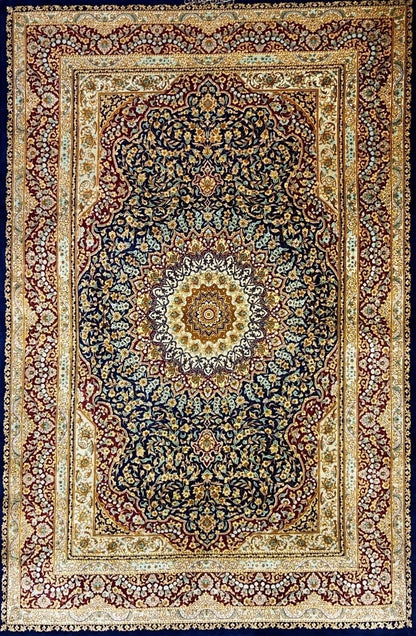 3'3"x5' Exquisite Extra-Fine Hand-Knotted 100% Silk Qume Area Rug - Carpet