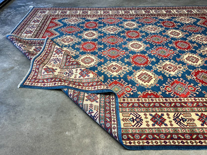9'x12' Hand-Knotted 100% Wool Pile Kazak Rug