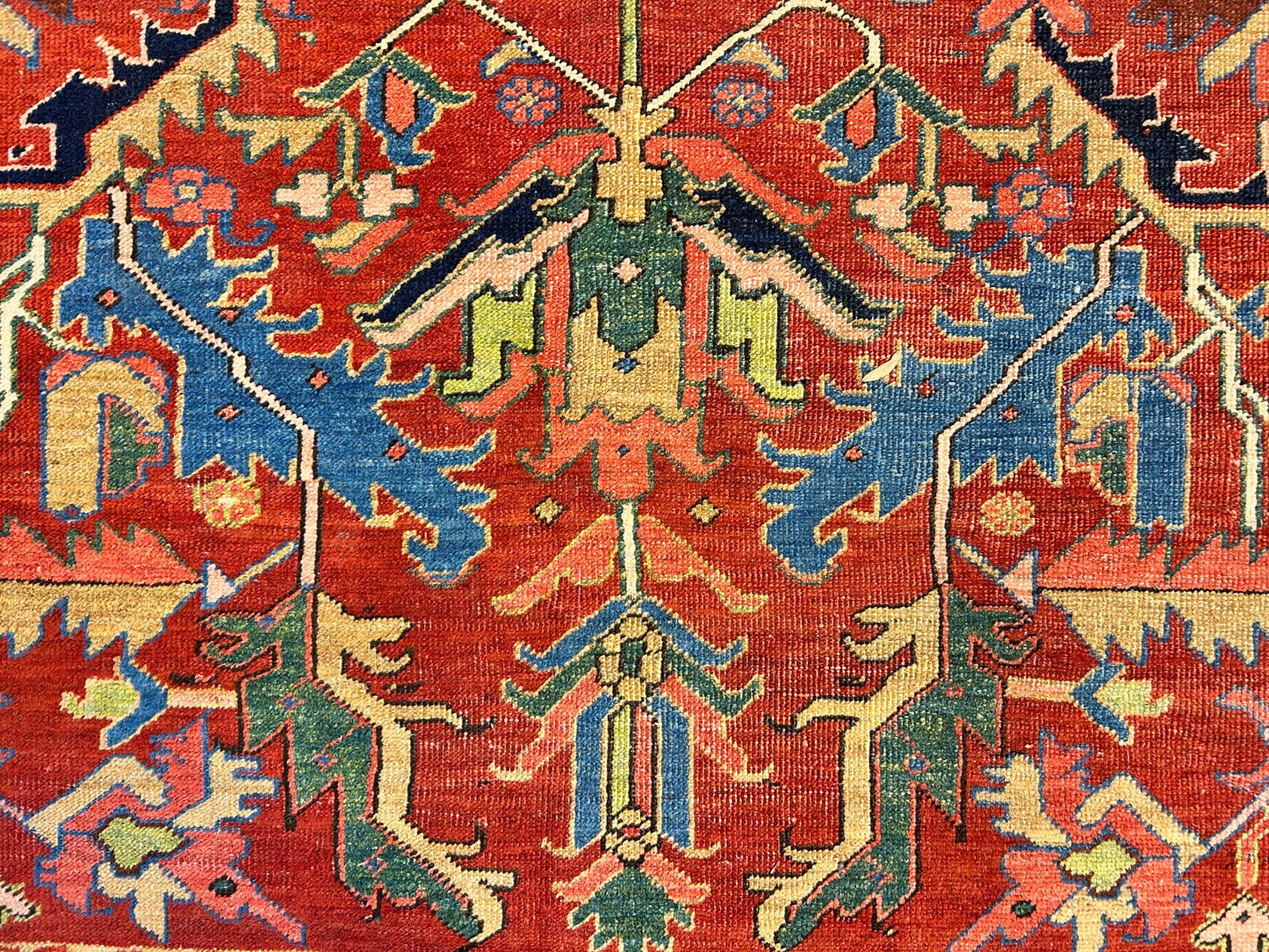 Collector Item - 9'x12'4" Antique Fine Wool Herize Serapy Hand-Knotted Rug