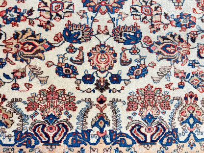 7'x11'10" Antique Hand-Knotted Wool Oriental Kermane Rug - Area Carpet