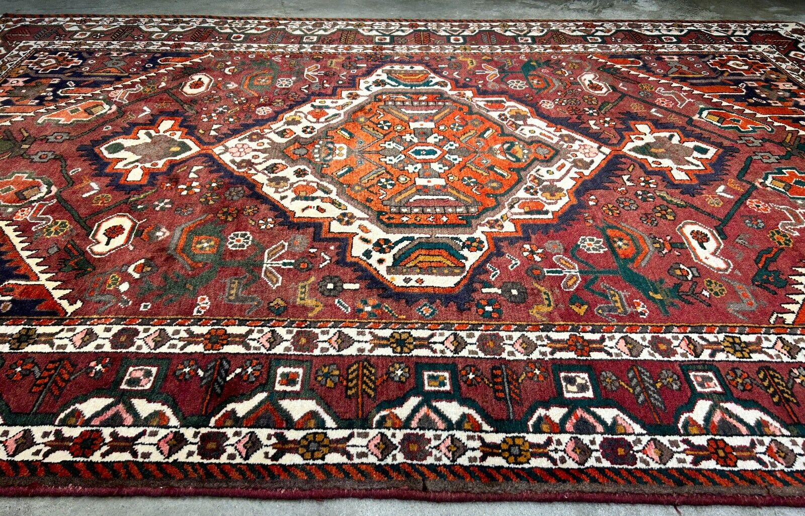 6'5"x9'9" Hand-Knotted 100% Wool Pile Bakhtiarie Carpet - Area Rug