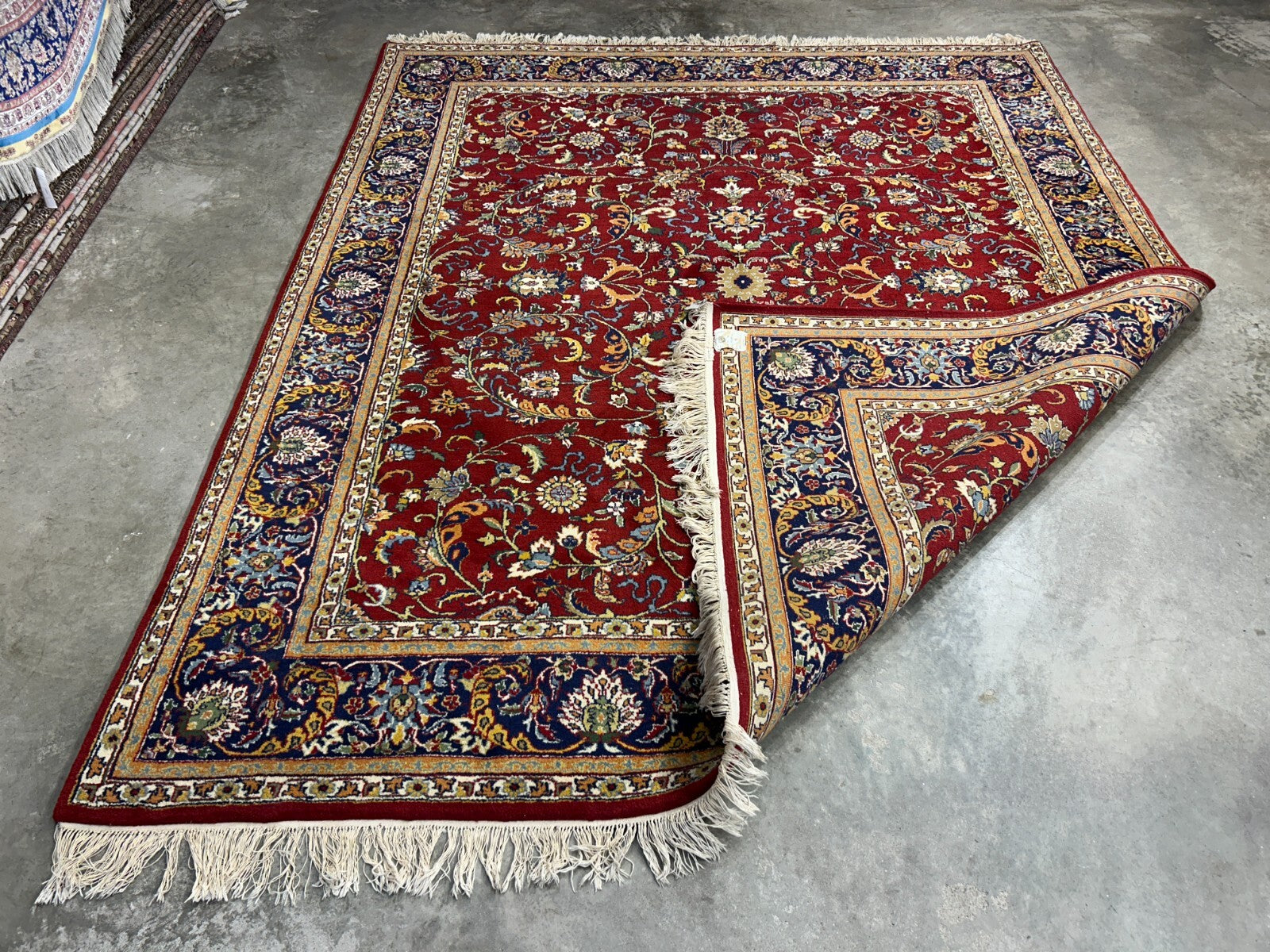 7'11"x9'7" Hand-Knotted 100% Wool Pile Qume Rug
