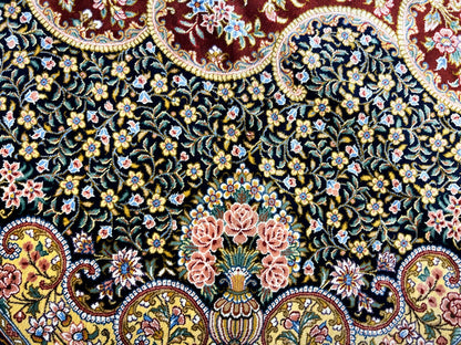 6'5"x9'10" Exquisite Hand-Knotted 100% Silk Qume Rug