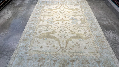 8'x10' Hand-Knotted 100% Lamb Wool Oushak Carpet - Area Rug